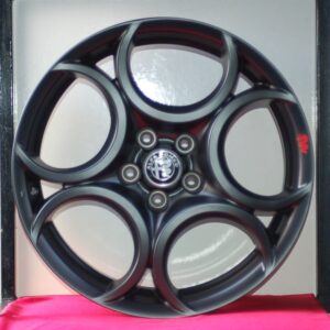 CERCHI IN LEGA 5FB A 5 FORI ALFA ROMEO GIULIETTA 18 NERO OPACO ORIGINALI