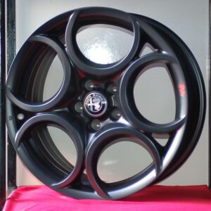 CERCHI IN LEGA 5FB A 5 FORI ALFA ROMEO GIULIETTA 18 NERO OPACO ORIGINALI