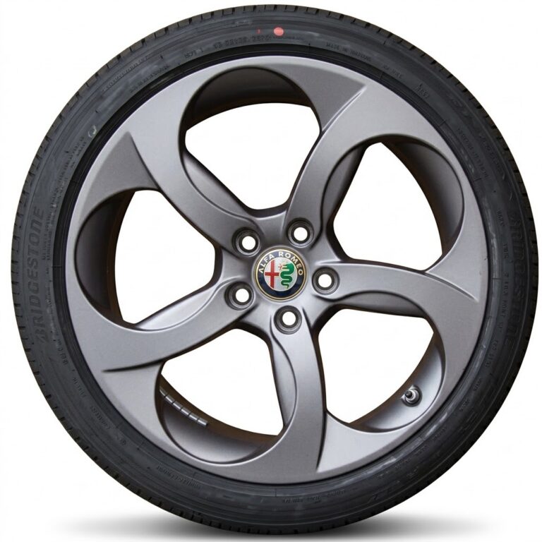 Cerchi Giulia Doppia Misura 18 Originali Alfa Romeo a 5 Fori Bruniti e Pneumatici Pirelli P7 C2 RFT