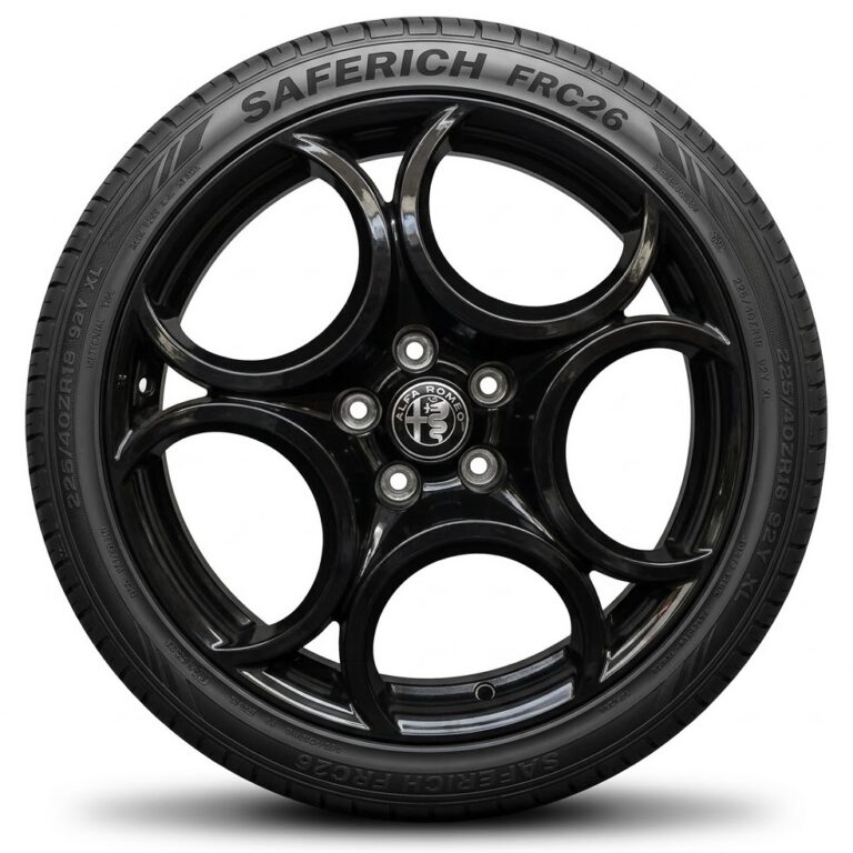 Cerchi 18 Alfa Romeo Originale 5C Nero Lucido e Pneumatici Saferich 225 40