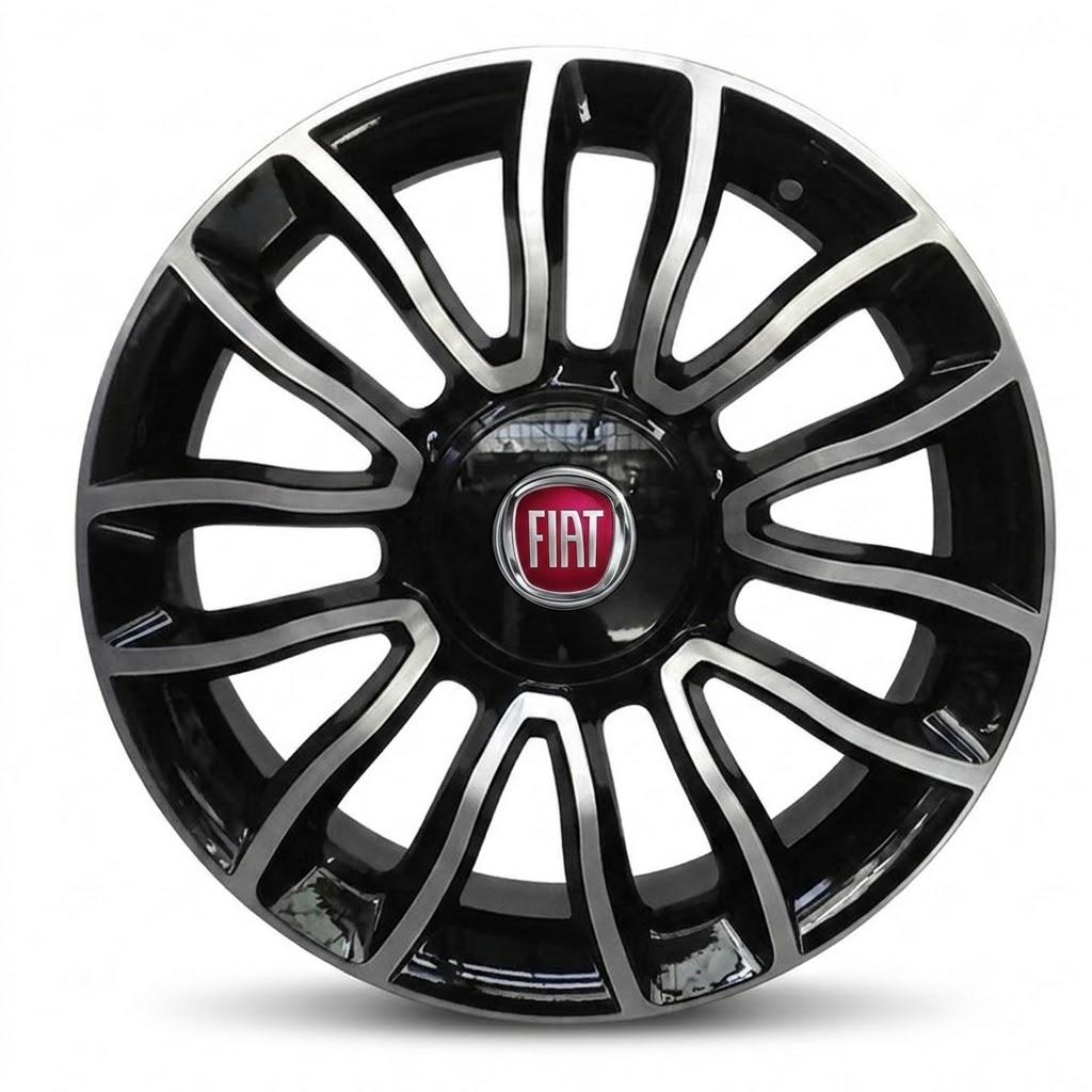 Cerchi 500 16 Originali Fiat Nero Lucido Diamantato
