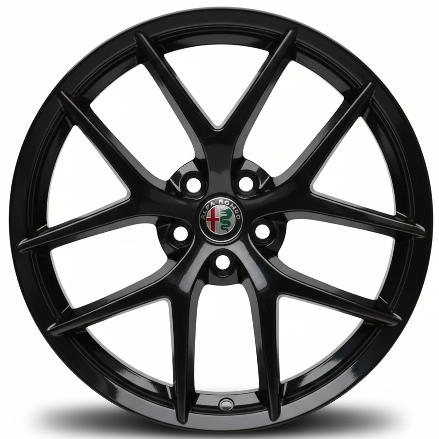 erchi in lega Alfa Romeo Stelvio 20 Originali Alfa Romeo Nero Lucido Trofeo