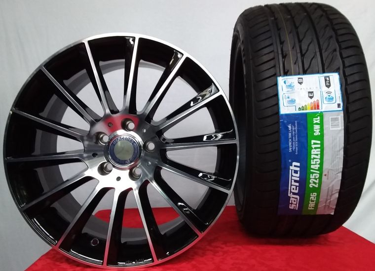 kit0086 Cerchi 17 Mercedes Benz Psw 933 Nero Diamantato Made In Italy e Pneumatici Saferich 225 45 - Image 1