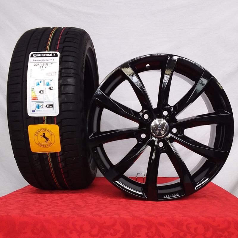 Cerchi Golf 17 Mak Dresden Volkswagen Nero Lucido e Pneumatici Continental Premium Contact6 Y 225 45 Cerchi Golf 17 Mak Dresden Volkswagen Nero Lucido e Pneumatici Continental Premium Contact6 Y 225 45