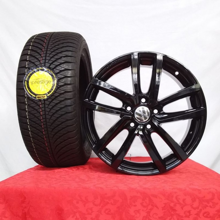 Cerchi Golf 17 Mak Dresden Volkswagen Nero Lucido e Pneumatici Goodyear 4 Stagioni Vector 225 45