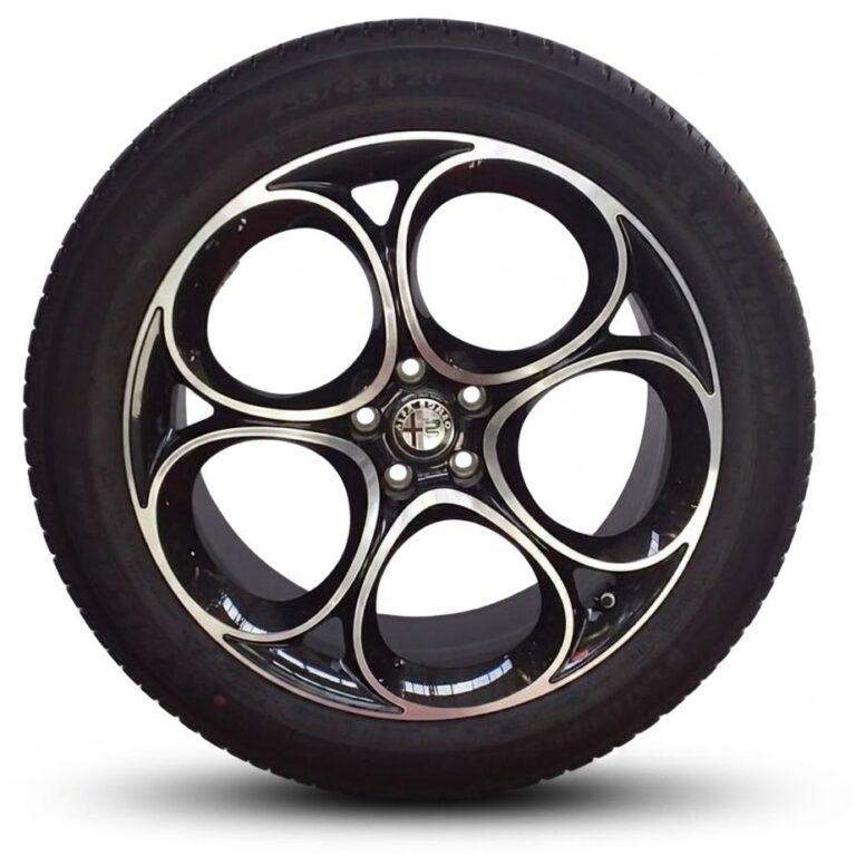 Cerchi Stelvio 20 Originali Alfa Romeo Nero Lucido Diamantato e Pneumatici Pirelli Scorpion 255 45