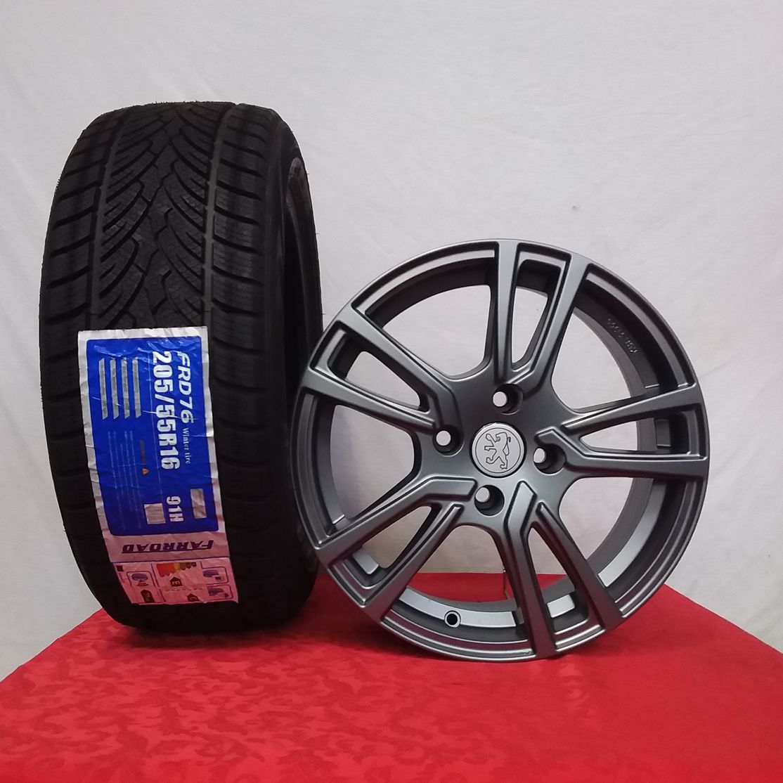 Cerchi Peugeot 16 GMP Nevada Antracite e Pneumatici Farroad FRD76 Winter 91 H 205 55 Cerchi Peugeot 16 GMP Nevada Antracite e Pneumatici Farroad FRD76 Winter 91 H 205 55