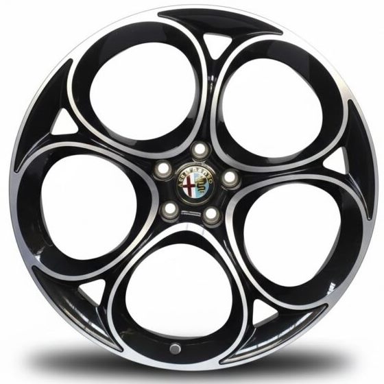 Cerchi in lega Stelvio 8,5X20 Originali Alfa Romeo Nero Lucido Diamantato (Singolo)