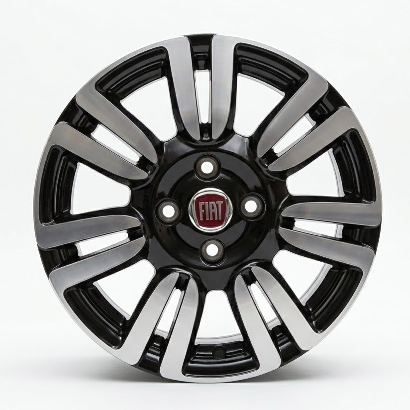 Cerchi Grande Punto 15 Originali Fiat Nero Lucido Diamantato