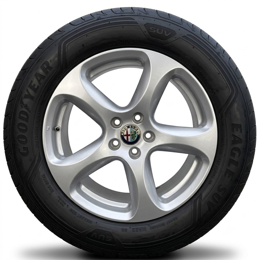 Cerchi Stelvio 18 Originali Alfa Romeo Silver Sport e Pneumatici Goodyear Eagle F1 Asymmetric 3