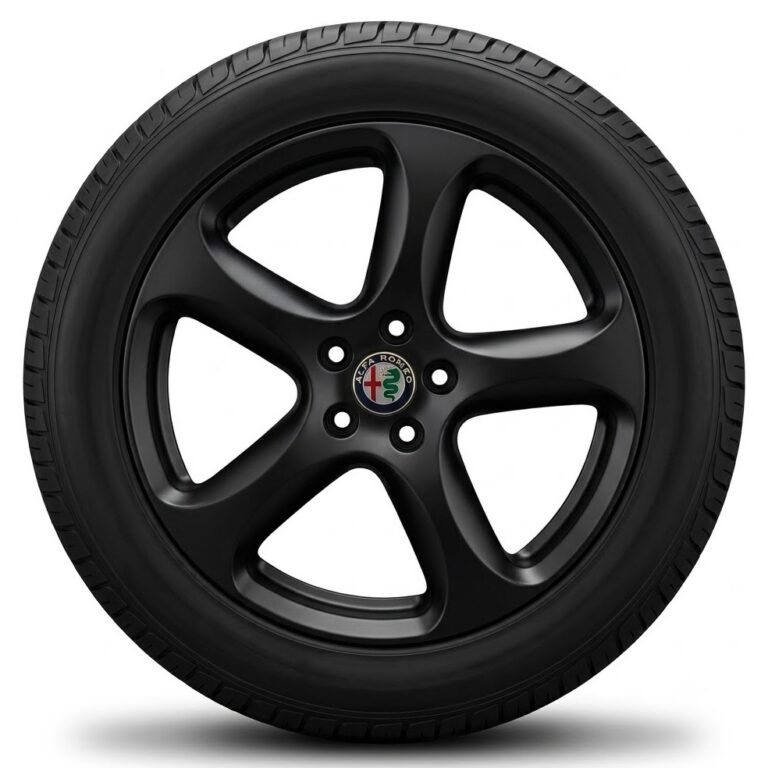 Cerchi Stelvio 18 Originali Alfa Romeo Sport Nero Opaco e Pneumatici Michelin CrossClimateOpaco e Pneumatici Firestone WinterHawk 235 60
