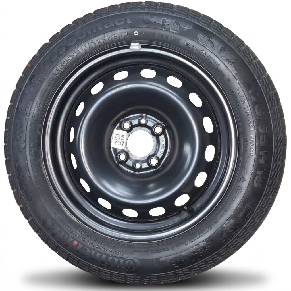 Cerchi in ferro Panda 15 Originali Fiat e Pneumatici invernali Continental CrossWinter 175 65