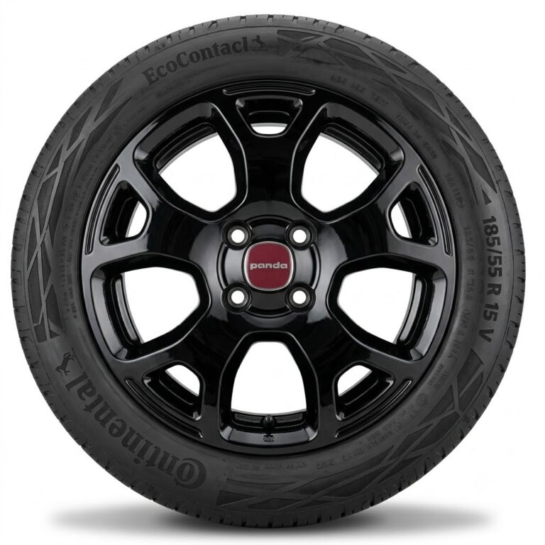 Cerchi Panda 15 Originali Fiat Nero Lucido e Pneumatici Continental Eco6 185 55