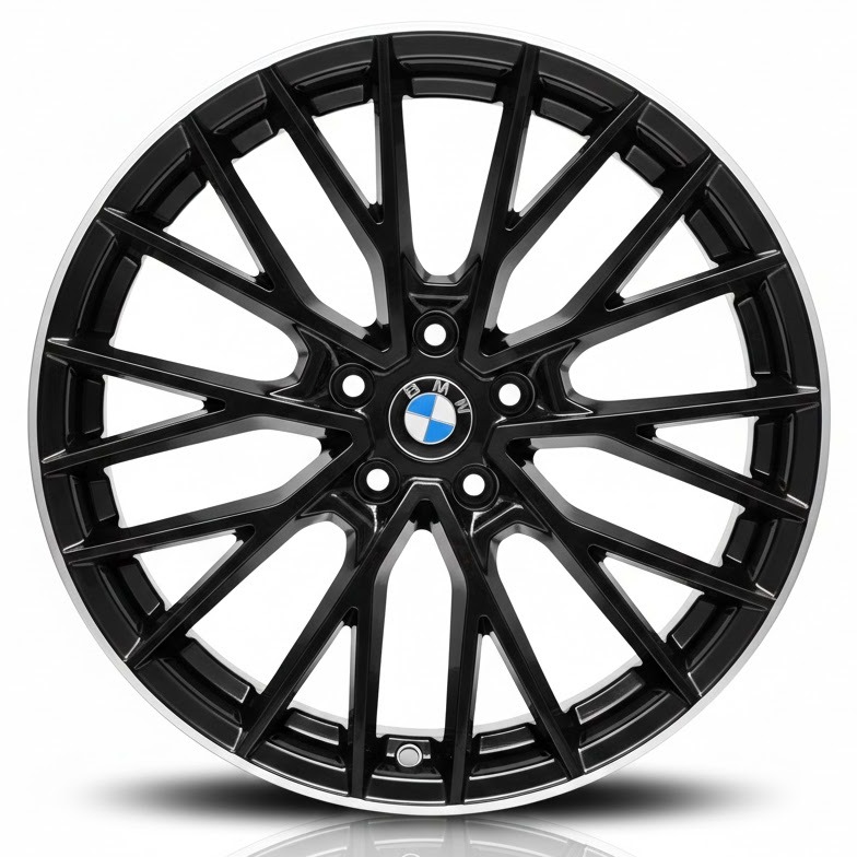 CER0187-768x768 Cerchi BMW Serie 5 19 Mak Speciale Nero Lucido Bordo Diamantato - Image 1