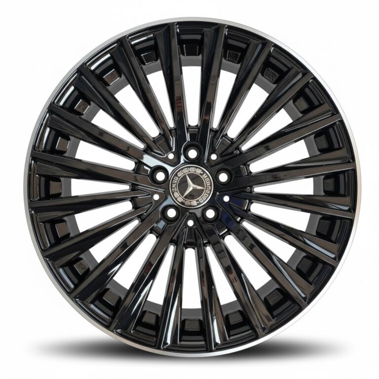 Cerchi in lega Mercedes CLK E GLC SLK 19 ELITE WHEELS EJ34 SPECTER BLACK LIP POLISHED