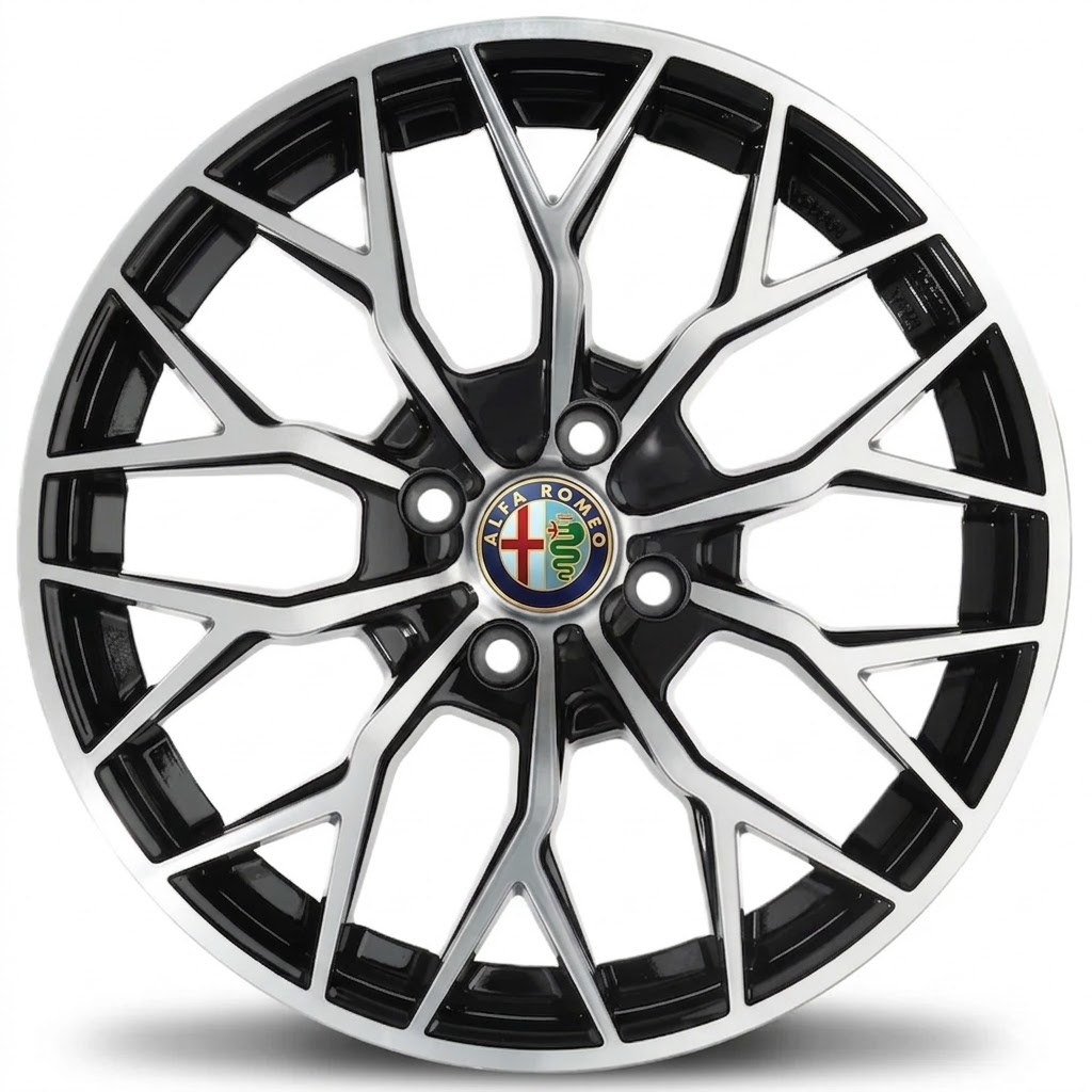 Cerchi ELITE WHEELS ViperX 4x108 17 Alfa Junior Nero Lucido Diamantato Cerchi ELITE WHEELS ViperX 4x108 17 Alfa Junior Nero Lucido Diamantato